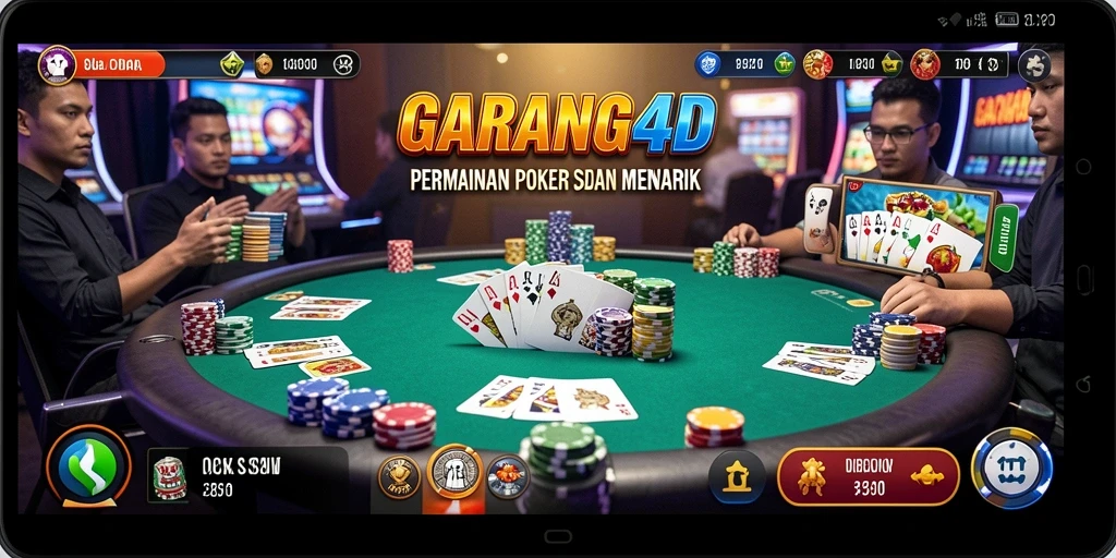 Tampilan menarik dari permainan Poker GARANG4D yang mendebarkan.