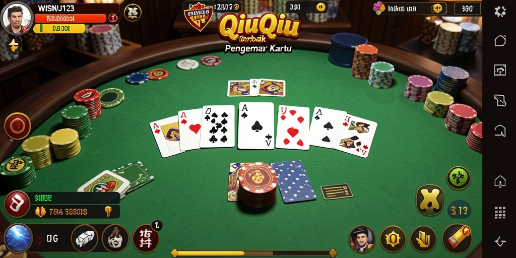 Tampilan gameplay QiuQiu yang seru dan menantang.